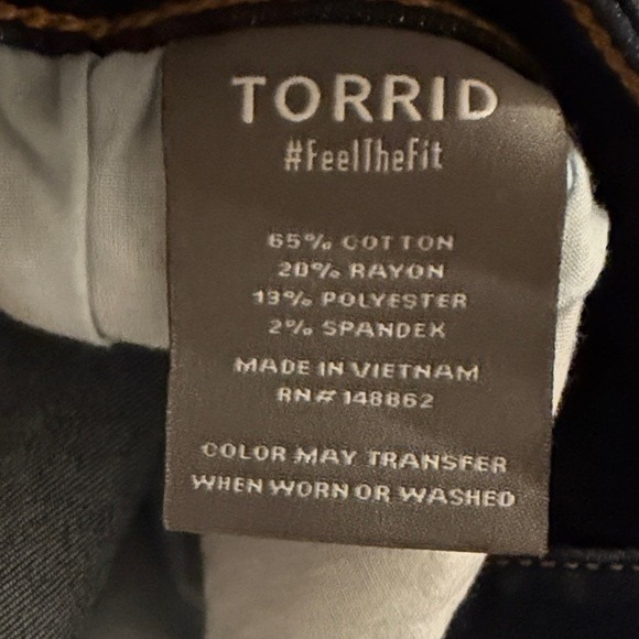 Torrid Super Soft Jeggings Dark Wash Button Fly Women's Size 18S - Picture 5 of 7